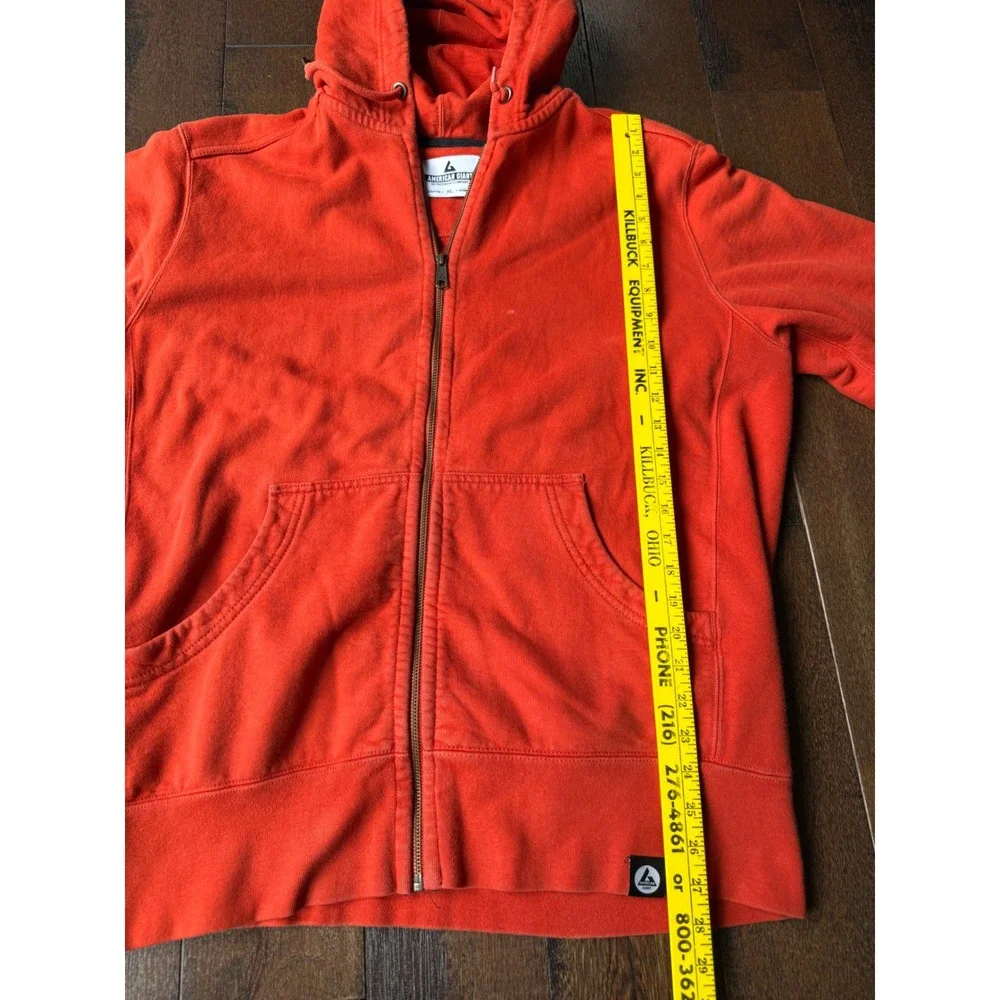 American Giant Mens Classic Full Zip Hoodie orange 100% Cotton Made in USA XL - Picture 7 of 7